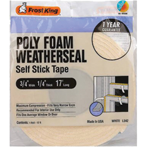Thermwell L342H White Foam Tape - 0.75 x 17 ft.