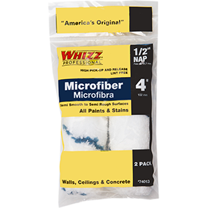 Whizz 74013 4 x 0.5 in. Microfiber Roller Refill44; 2 Pack