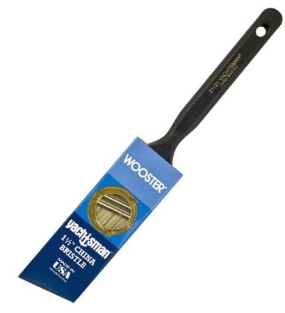 1-1/2" Angle Sash Soft, White China Bristle, Paint Brush, Plastic Handle