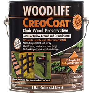 Picture of Zinsser Company 14436 1 Gallon Woodlife Creocoat Black Wood Preservative Less Than 350 VOC Pack of 4