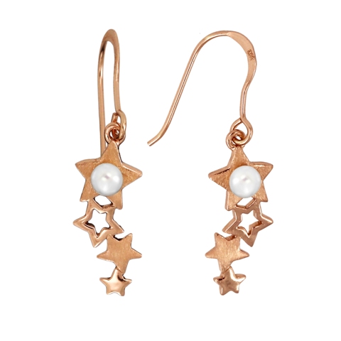 Tumbling Stars Earrings - Rose Gold Sterling Silver 925