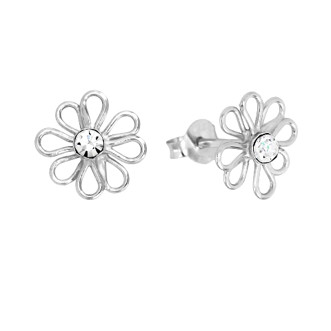 Little Flower Earrings - White Sterling Silver 925