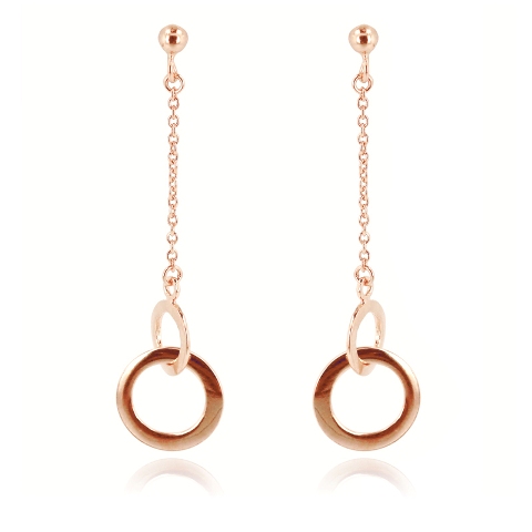 Enchanted Circles Earrings - Rose Over Sterling Silver 925