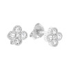 Clover Earrings - White Gold Sterling Silver 925