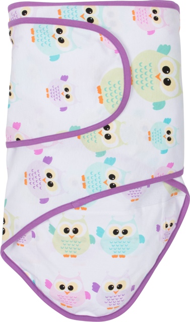 Picture of Miracle Blanket 15342 Owls With Purple Trim Baby Swaddle Blanket
