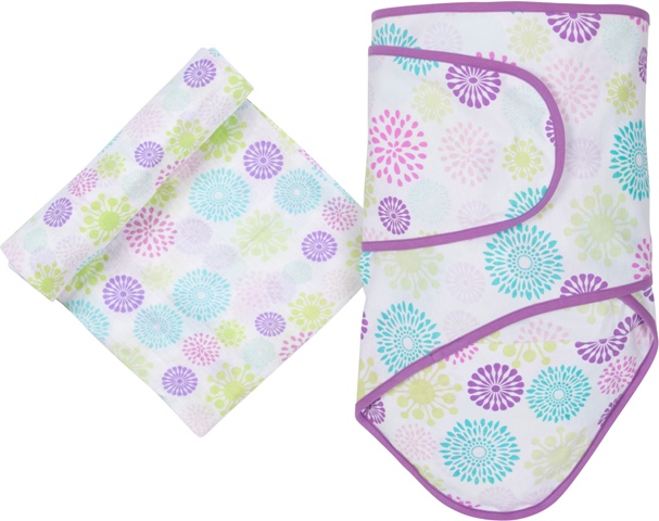 Picture of MiracleWare 4445 Colorful Bursts Blanket & Muslin Swaddle Set