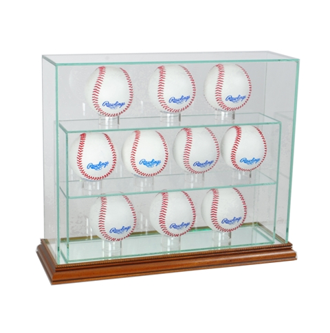 Picture of Perfect Cases 10UPBSB-W 12 Baseball Upright Display Case- Walnut