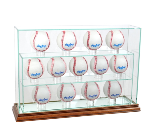Picture of Perfect Cases 13UPBSB-W 13 Baseball Upright Display Case- Walnut