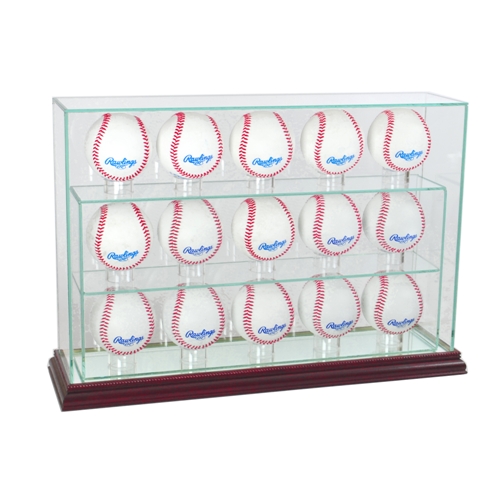 Picture of Perfect Cases 15UPBSB-C 15 Baseball Upright Display Case&#44; Cherry