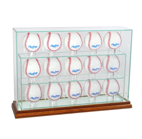 Picture of Perfect Cases 15UPBSB-W 15 Baseball Upright Display Case- Walnut