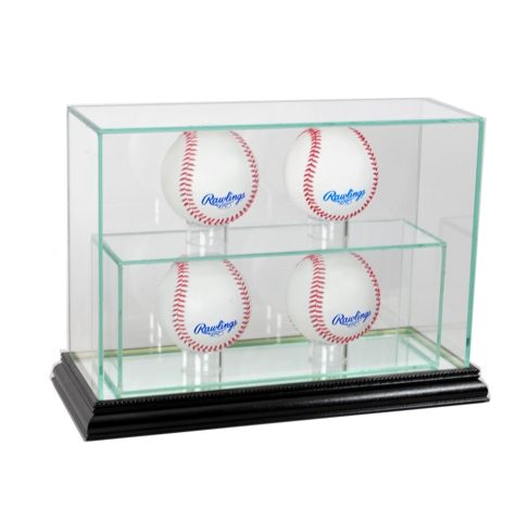 Picture of Perfect Cases 4UPBSB-B 4 Upright Baseball Display Case- Black