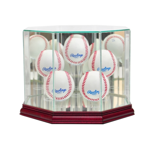 Picture of Perfect Cases 5BSB-C Octagon 5 Baseball Display Case- Cherry