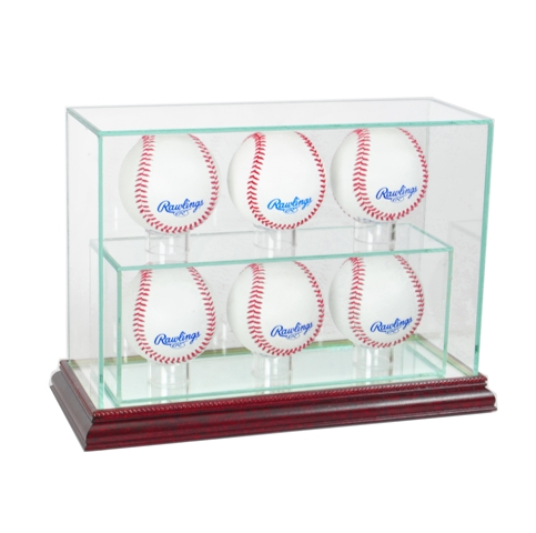 Picture of Perfect Cases 6UPBSB-C 6 Upright Baseball Display Case&#44; Cherry