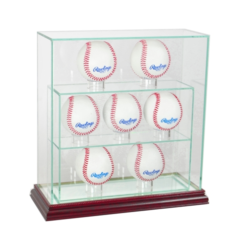Picture of Perfect Cases 7UPBSB-C 7 Upright Baseball Display Case- Cherry