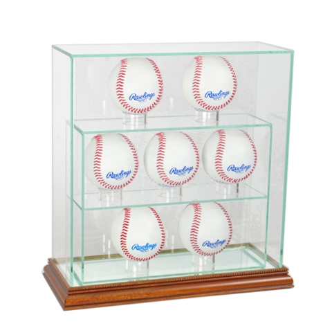 Picture of Perfect Cases 7UPBSB-W 7 Upright Baseball Display Case- Walnut
