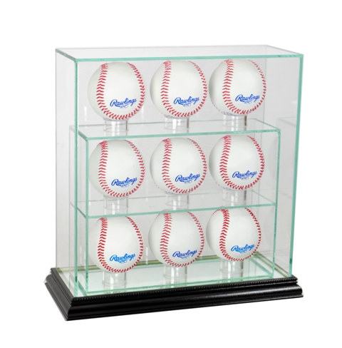 Picture of Perfect Cases 9UPBSB-B 9 Upright Baseball Display Case- Black