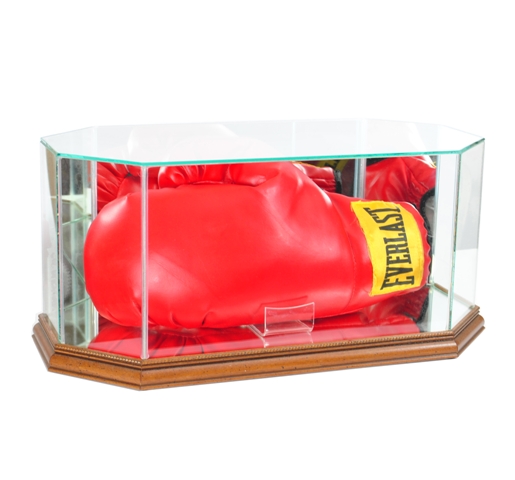 Picture of Perfect Cases BOXOCT-W Octagon Glass Full Size Boxing Glove Display Case- Walnut