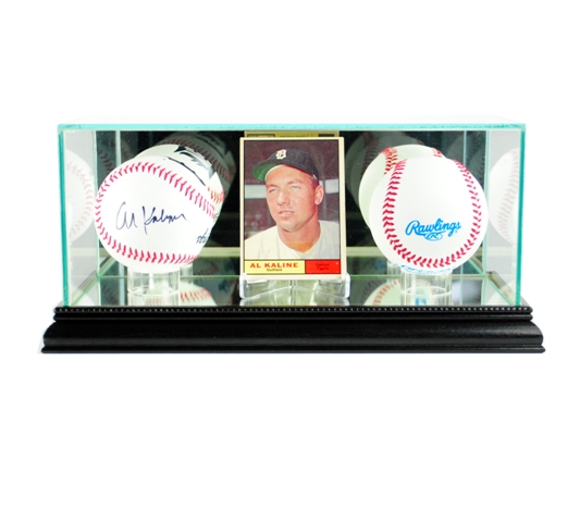 Picture of Perfect Cases CRDDB-B Card and Double Baseball Display Case- Black