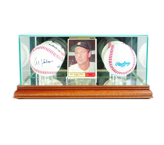 Picture of Perfect Cases CRDDB-W Card and Double Baseball Display Case- Walnut
