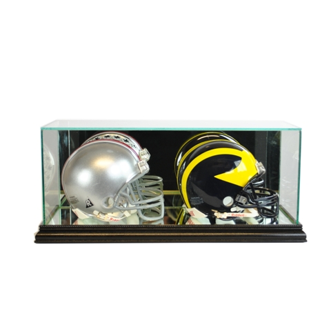 Picture of Perfect Cases DBMH-B Double Mini Football Helmet Display Case- Black