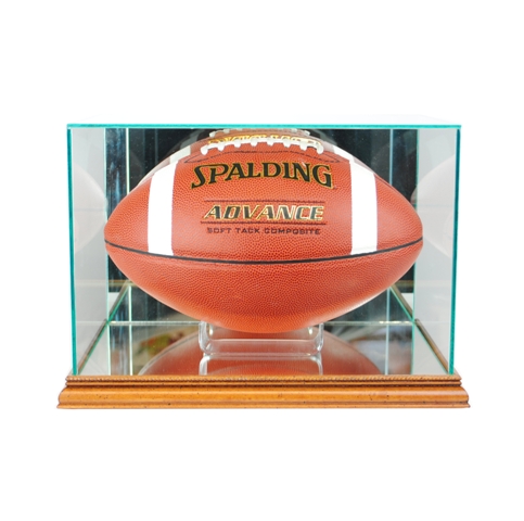 FBR-W Rectangle Football Display Case- Walnut