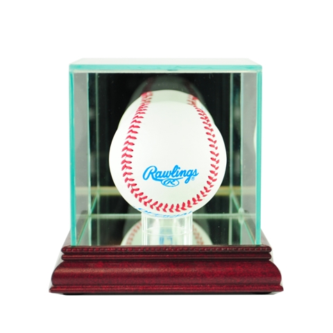 Single Baseball Display Case- Cherry