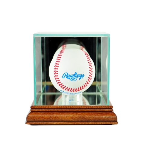 SBSB-W Single Baseball Display Case- Walnut