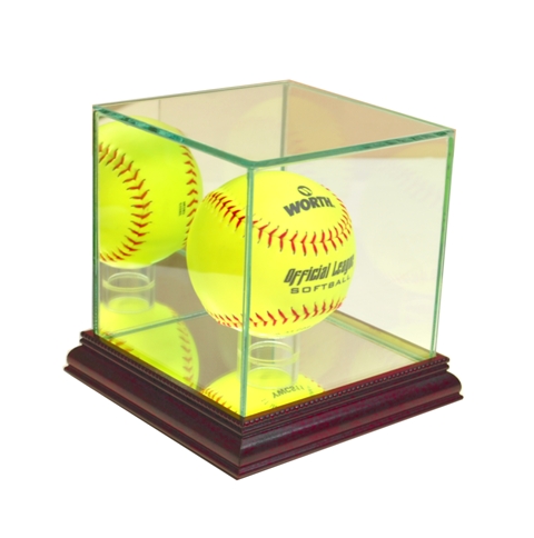 Softball Display Case, Cherry