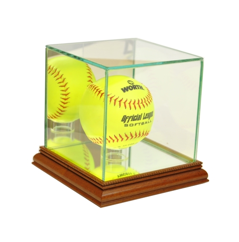 Softball Display Case, Walnut