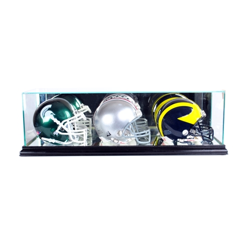 Triple Mini Football Helmet Display Case- Black