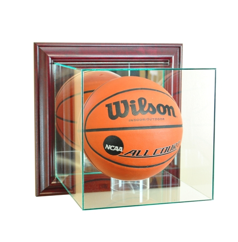WMBK-C Wall Mounted Basketball Display Case- Cherry