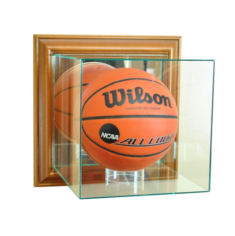 Wall Mounted Basketball Display Case- Walnut