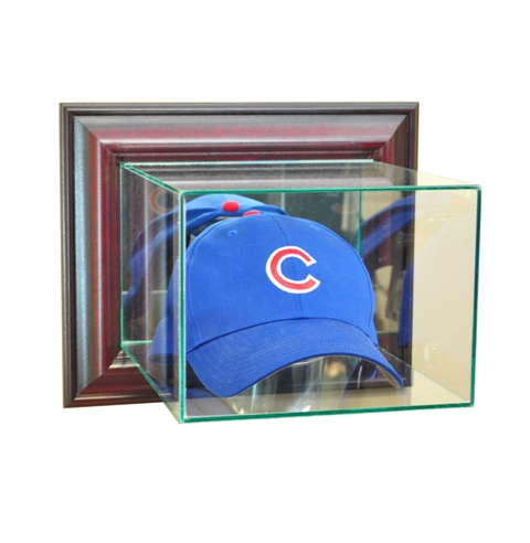 WMCAP-C Wall Mounted Cap & Hat Display Case- Cherry