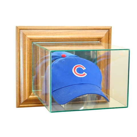 WMCAP-W Wall Mounted Cap & Hat Display Case- Walnut