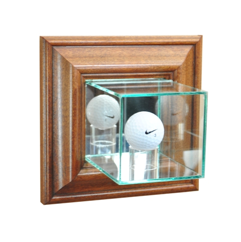 Wall Mounted Golf Display Case- Walnut