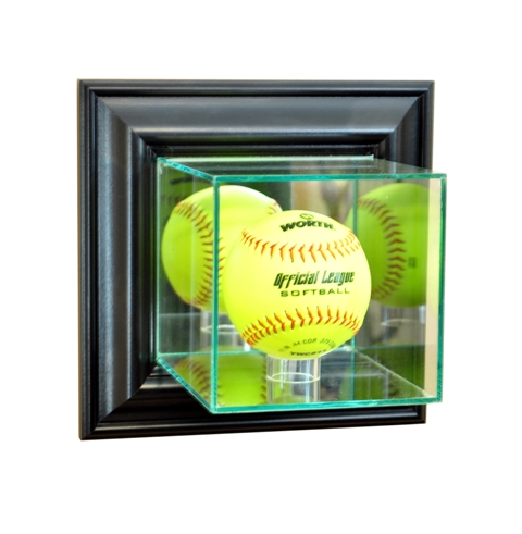 WMSFT-B Wall Mounted Softball Display Case- Black