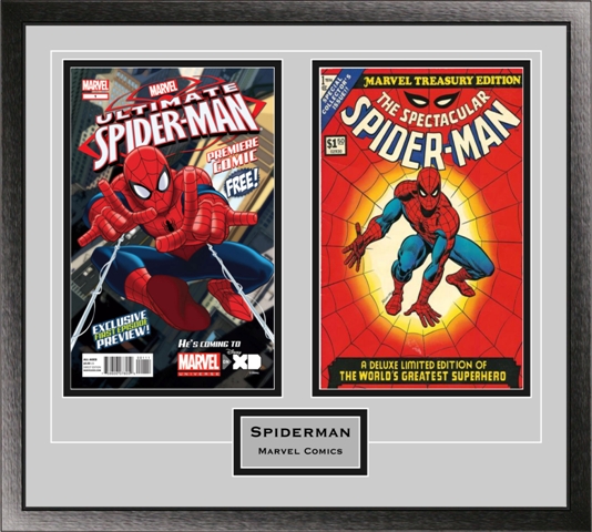 Picture of Perfect Cases DBCMCENG-CL Double Comic Book Frame with Engraving in Classic Moulding