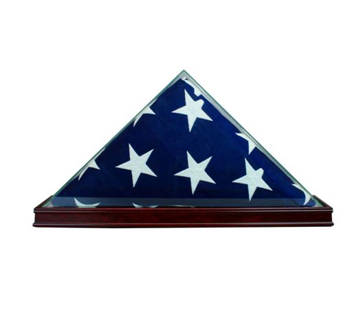 Perfect Cases TTFLG3x5-C 3 x 5 ft. Table Top Flag Display Case; Cherry