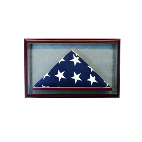 Picture of Perfect Cases CBFLG3x5-C 5 ft. X 3 in. Cabinet Flag Display Case Flag- Cherry