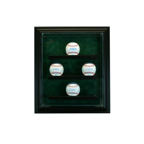 9 Baseball Cabinet Style Display Case, Black