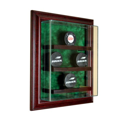 9 Hockey Puck Cabinet Style Display Case- Cherry
