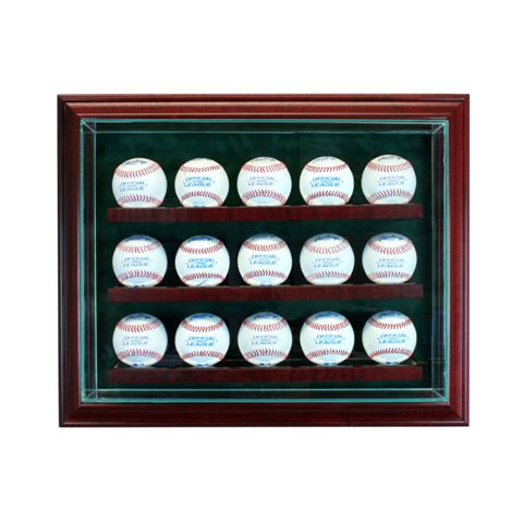Perfect Cases PC-15BSCB-C 15 Baseball Cabinet Style Display Case; Cherry