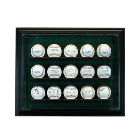 PC-15BSCB-B 15 Baseball Cabinet Style Display Case- Black