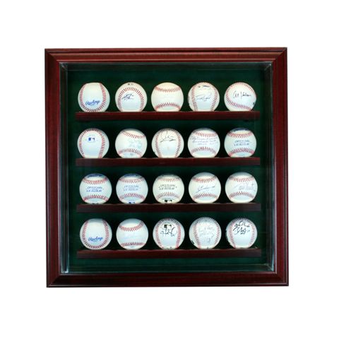 20 Baseball Cabinet Style Display Case- Cherry