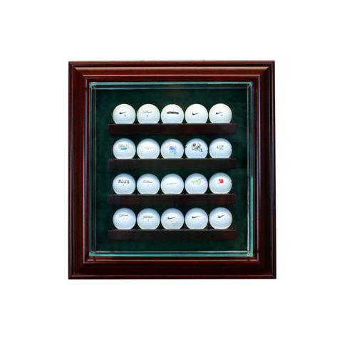 PC-20GLFCB-C 20 Golf Ball Cabinet Style Display Case- Cherry