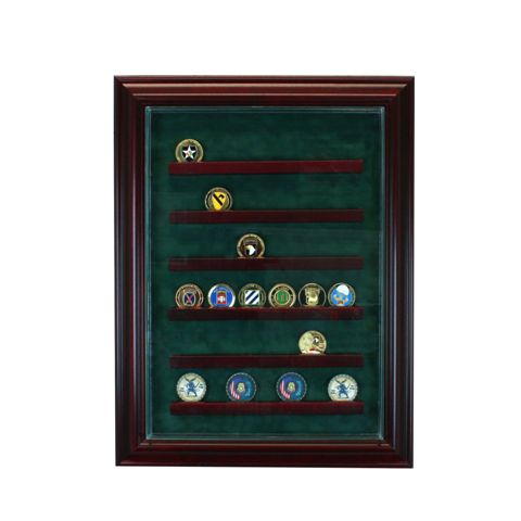 PC-36COINCB-C 36 Coin Cabinet Style Display Case- Cherry