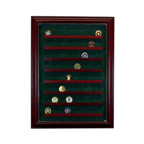 PC-64COINCB-C 6 Graded Card Cabinet Style Display Case- Cherry