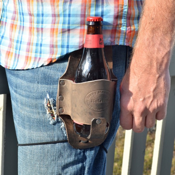 Picture of Rocky Mountain Holster Leather Beer Holster - Distressed Brown & Grey