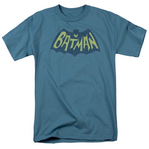 Batman-Show Bat Logo - Short Sleeve Adult 18-1 Tee - Slate- Small