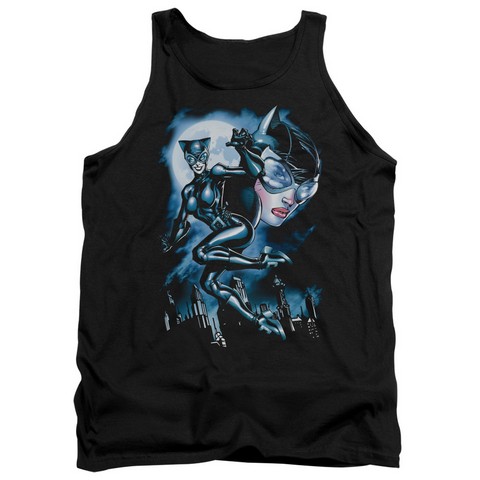 Batman-Moonlight Cat - Adult Tank Top - Black- 2X